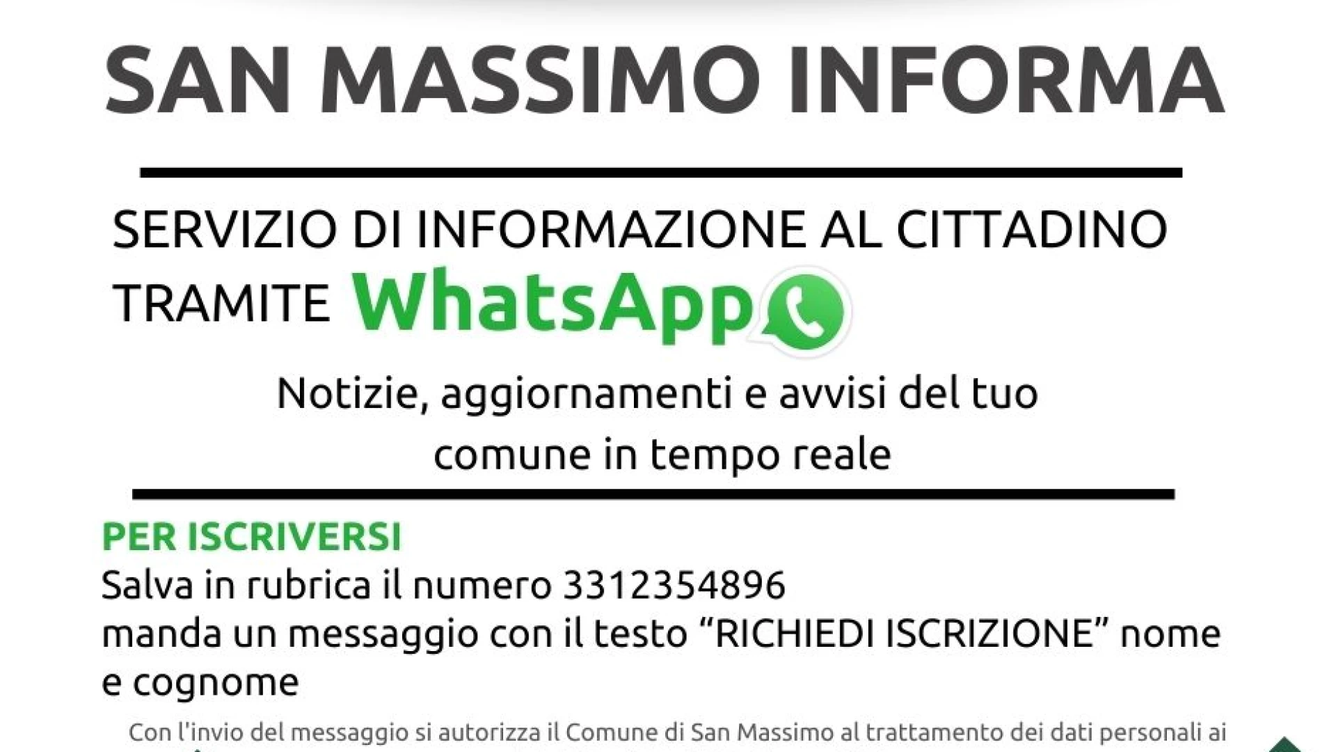 San Massimo Informa: il Comune di San Massimo attiva uno strumento di comunicazione diretta fra il Comune e i cittadini